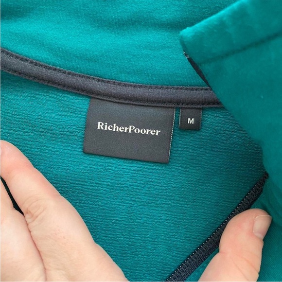 Richer Poorer Medium Terry Half Zip Sweatshirt in Everglade - Picture 4 of 4